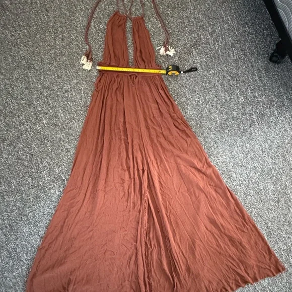 Free People Look into the Sun Terracotta Backless Maxi Dress Cut out Size Small - Picture 6 of 12